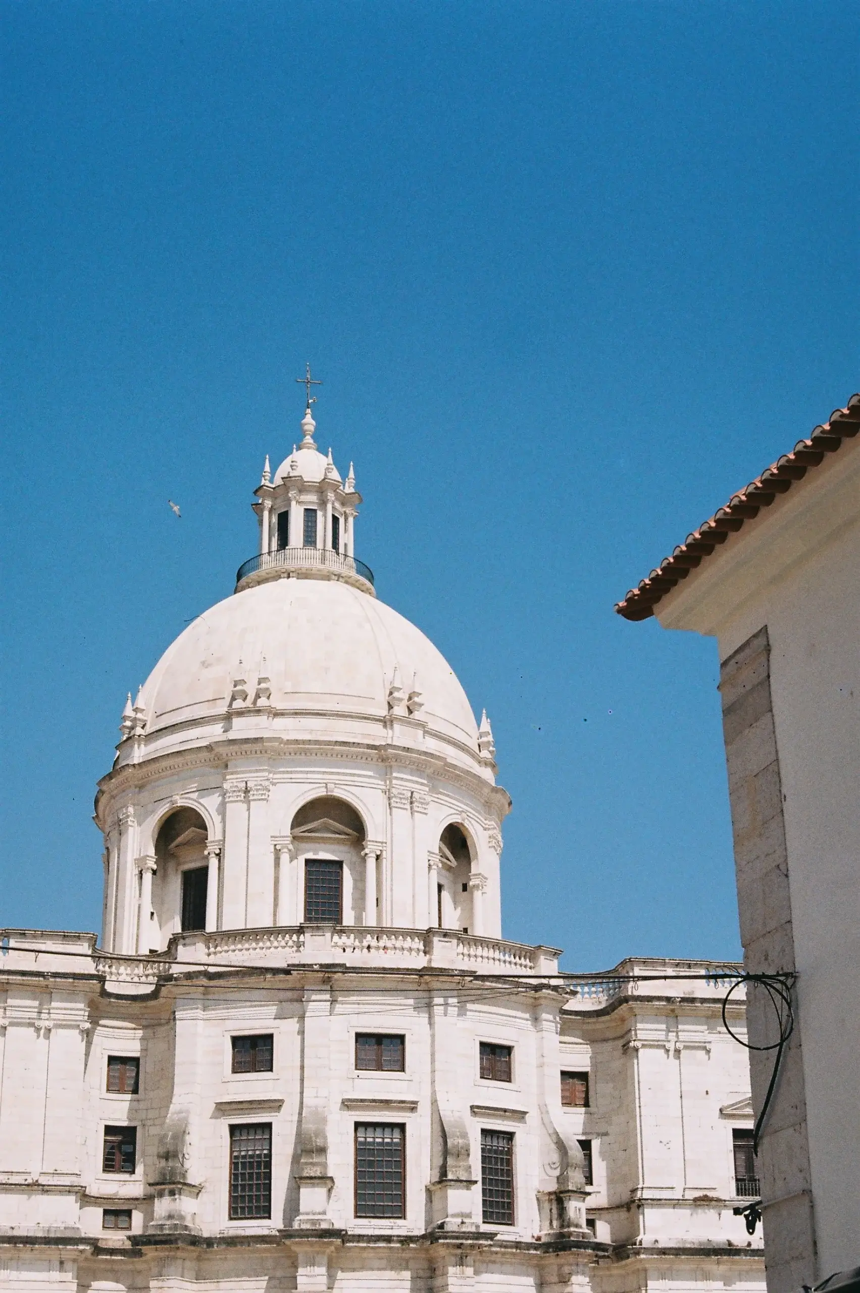 Close-up view of the Pantheon dome in Lisbon